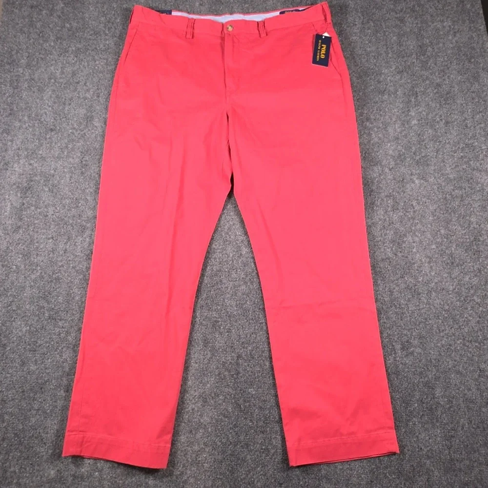 NWD Polo Ralph Lauren Chino Mens 38x30 Nantucket Red Stretch Straight Fit READ